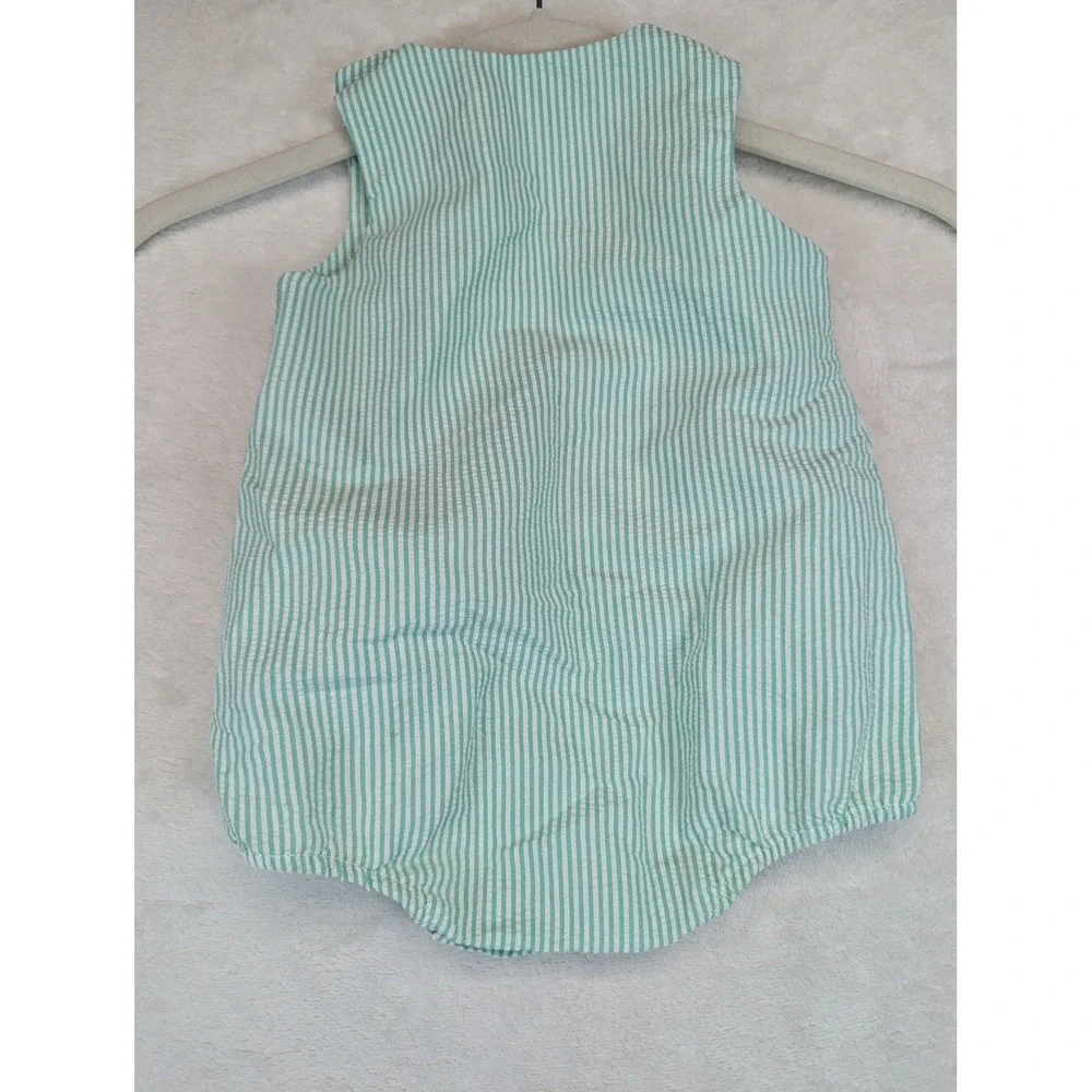 Vintage Robert Jackson Baby Bubble Romper 12-18M Seersucker Animal Applique USA